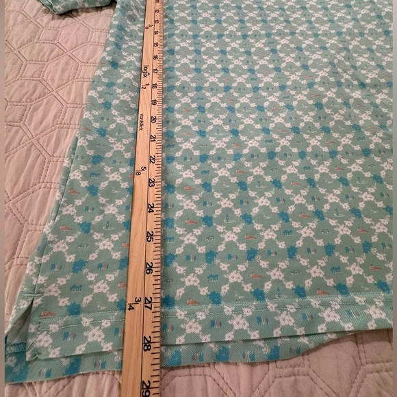 Straight Down Men’s Tropical Golf Polo Blue Orange Large short sleeve - Picture 8 of 14